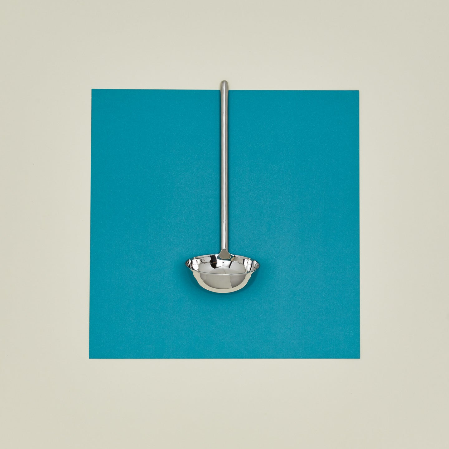 Simple metal ladle in silver