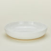 Simple porcelain low bowl in white
