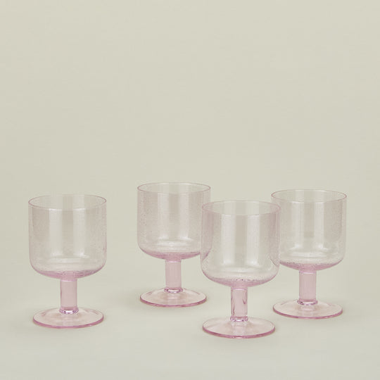 Simple Seeded Glassware, Set of 4 - Blush