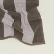 Close up of Simple Striped Terry Bath Mat in light grey and dark grey.