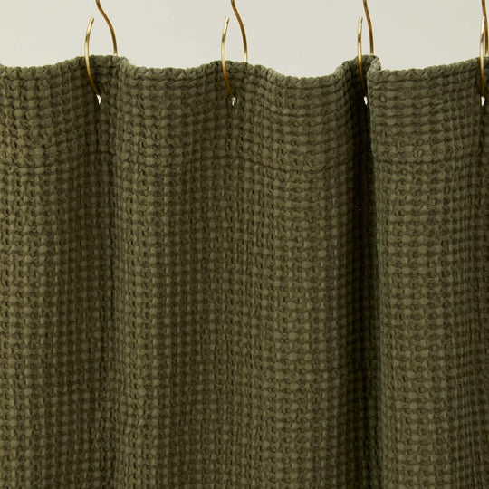 Simple Waffle Shower Curtain - Olive