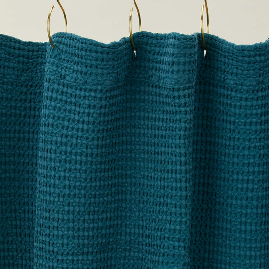 Simple Waffle Shower Curtain - Peacock