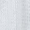 Close up view of simple waffle shower curtain in white