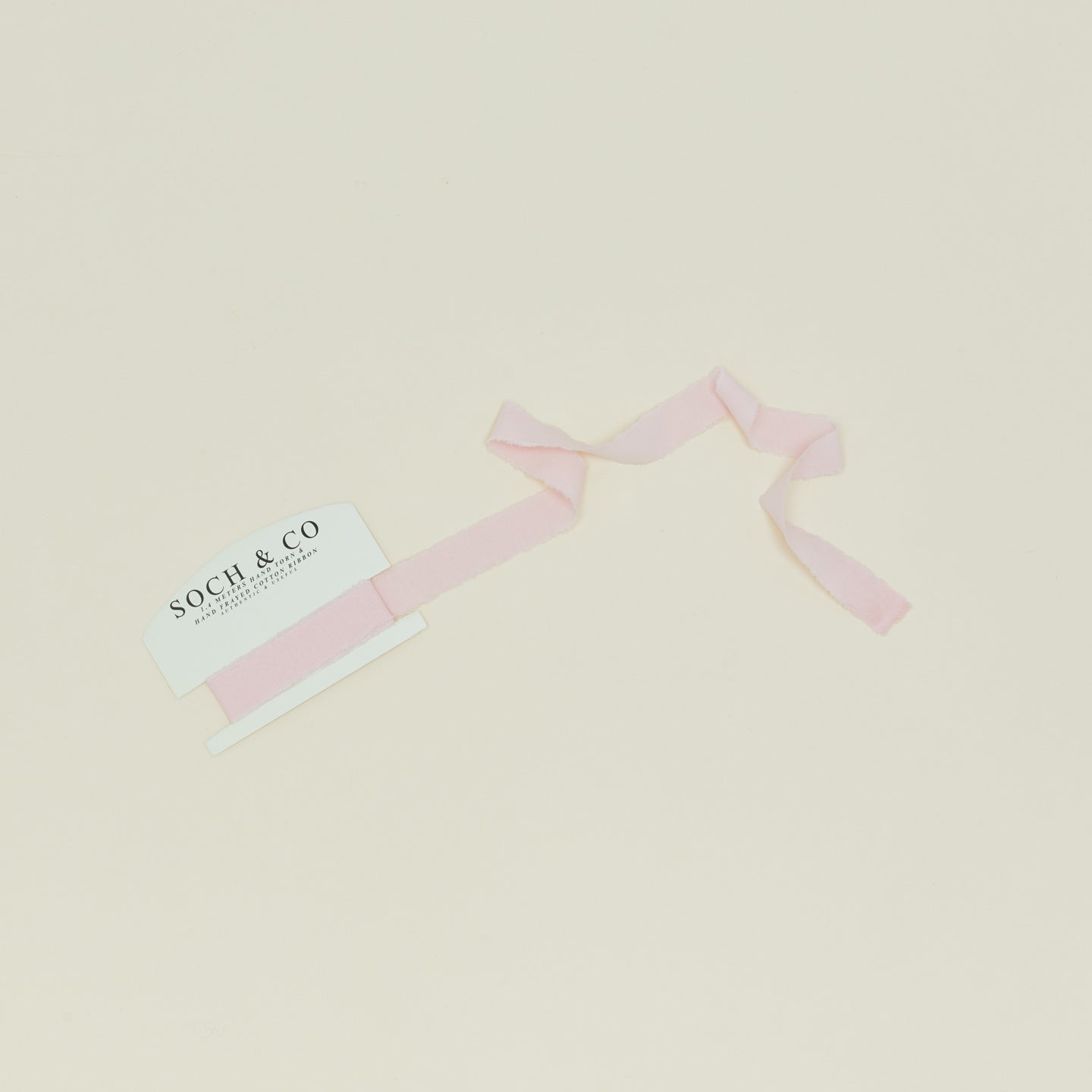 Soch & Co. frayed linen ribbon in blush