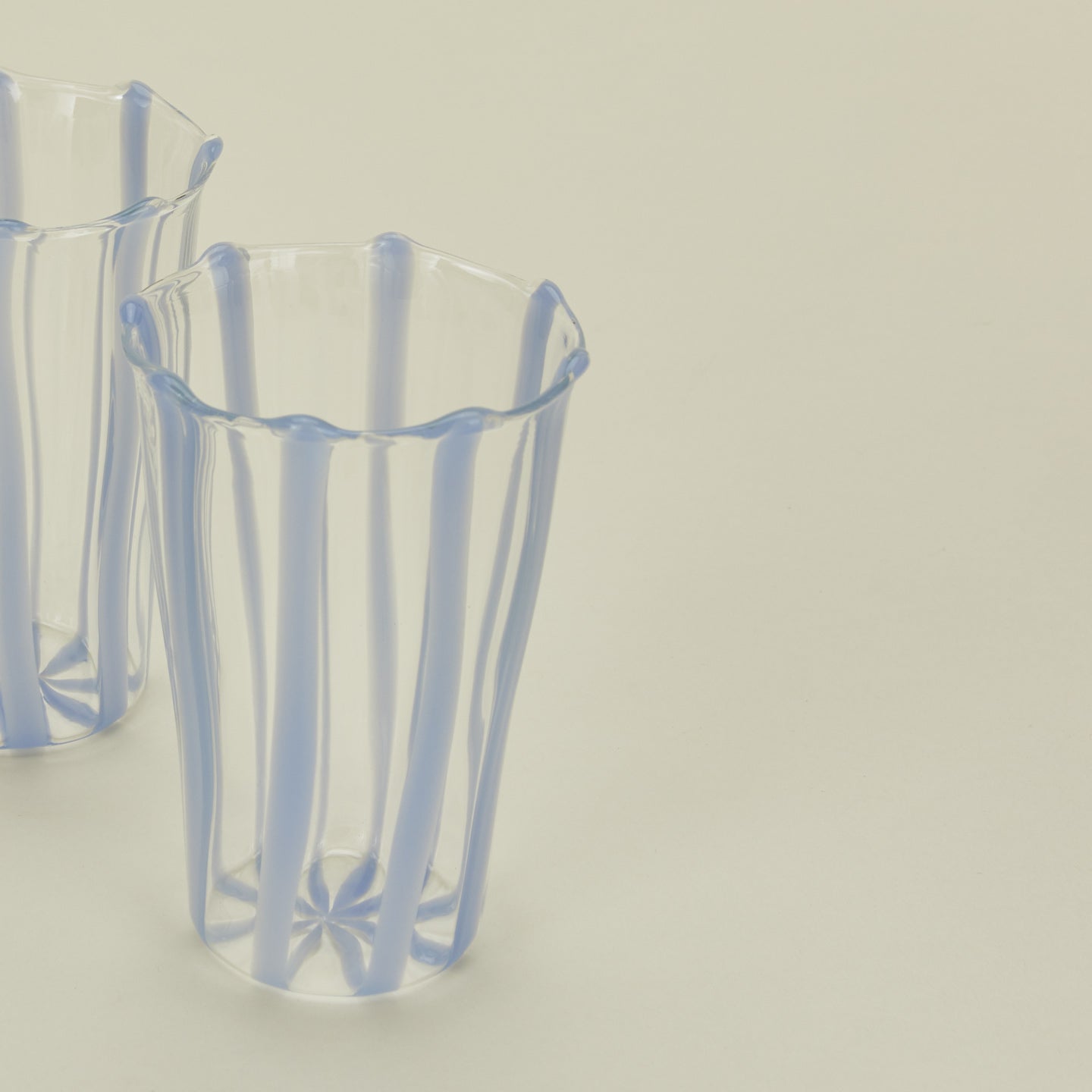 Close up view of Sophie Lou Jacobsen La Verre grand glassware in sky