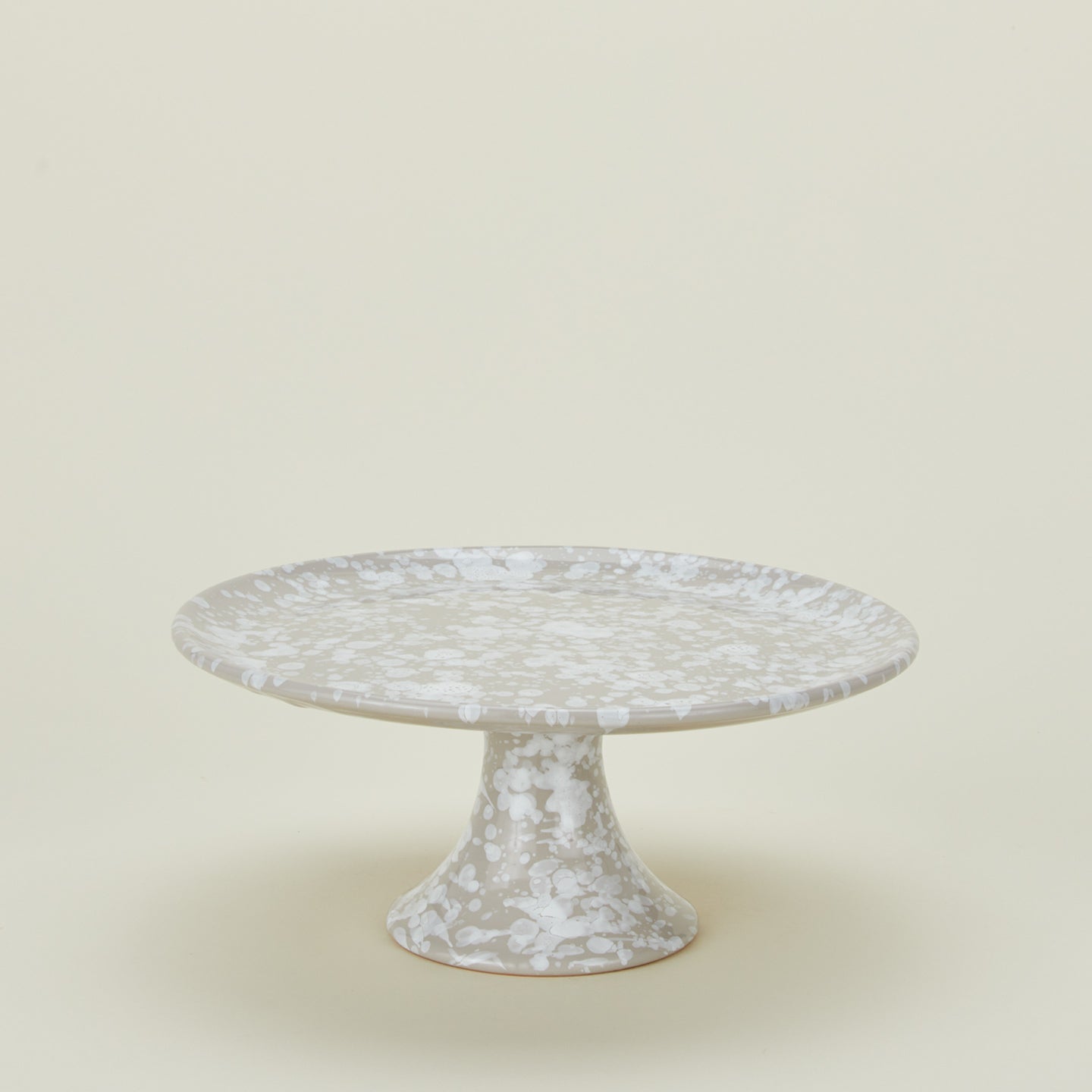 Splatterwware cake stand in grey and white