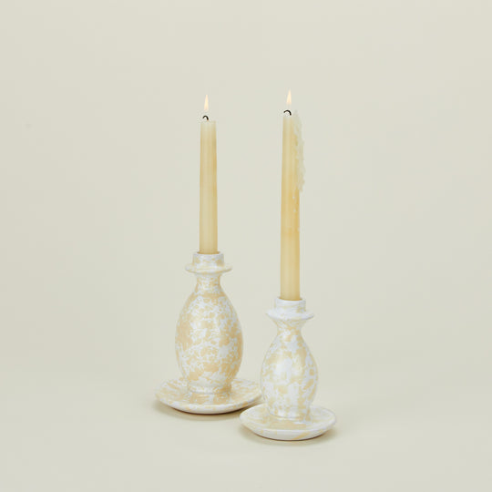 Splatter Candle Stick - White/Ivory