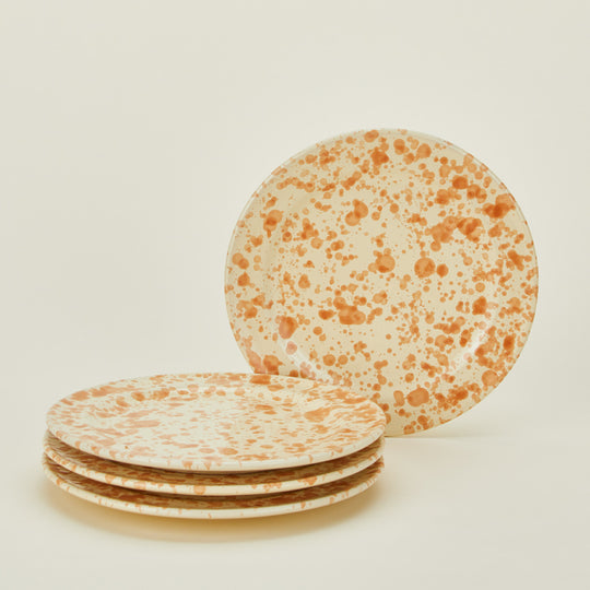 Splatter Dinner Plate, Set of 4 - Ivory/Bronze