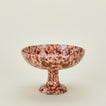 Splatterware footed bowl in blush and terracotta