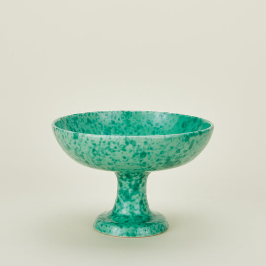 Splatter Footed Bowl - Sage/Green