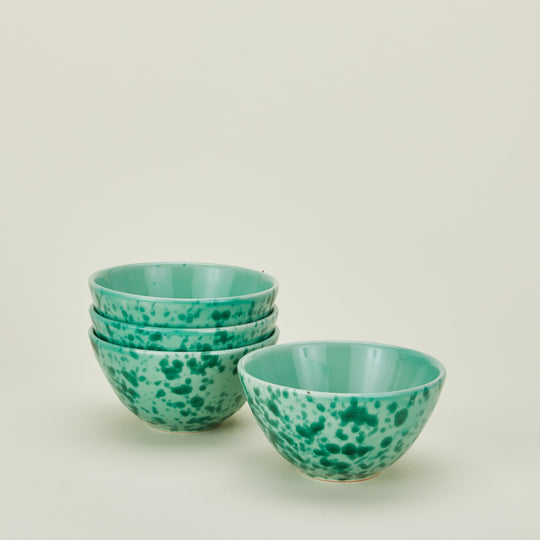 Splatter Large Bowl, Set of 4 - Sage/Green