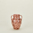 Large splatterware vase in blush and terracotta