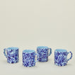 Splatterware mug set of 4 in sky and cobalt