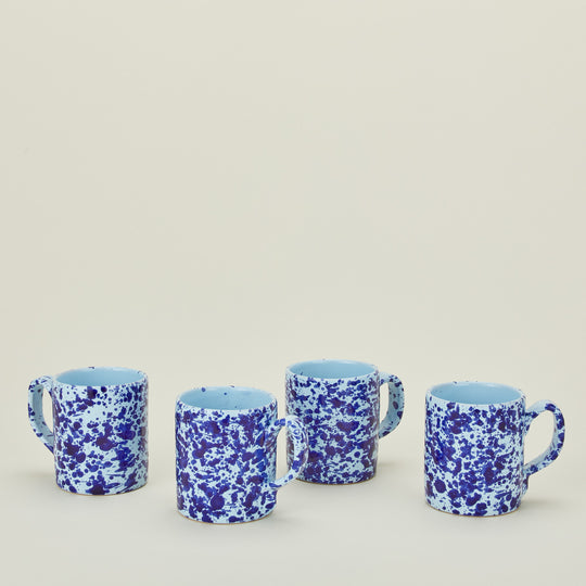 Splatter Mug, Set of 4 - Sky/Cobalt