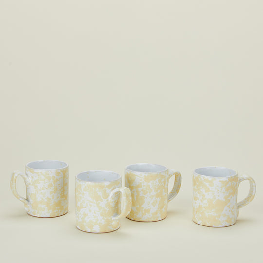 Splatter Mug, Set of 4 - White/Ivory