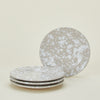 Splatter Salad Plate, Set of 4 - Light Grey/White