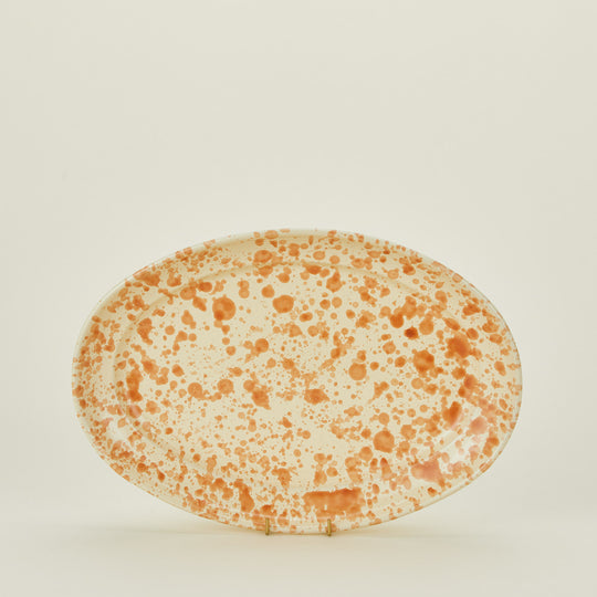 Splatter Serving Platter - Ivory/Bronze