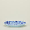 Splatterware serving platter in sky and cobalt 
