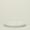 Splatterware serving platter in white and ivory