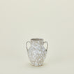 Small splatterware vase in grey and white