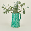 Large splatterware pitcher in sage and green with florals