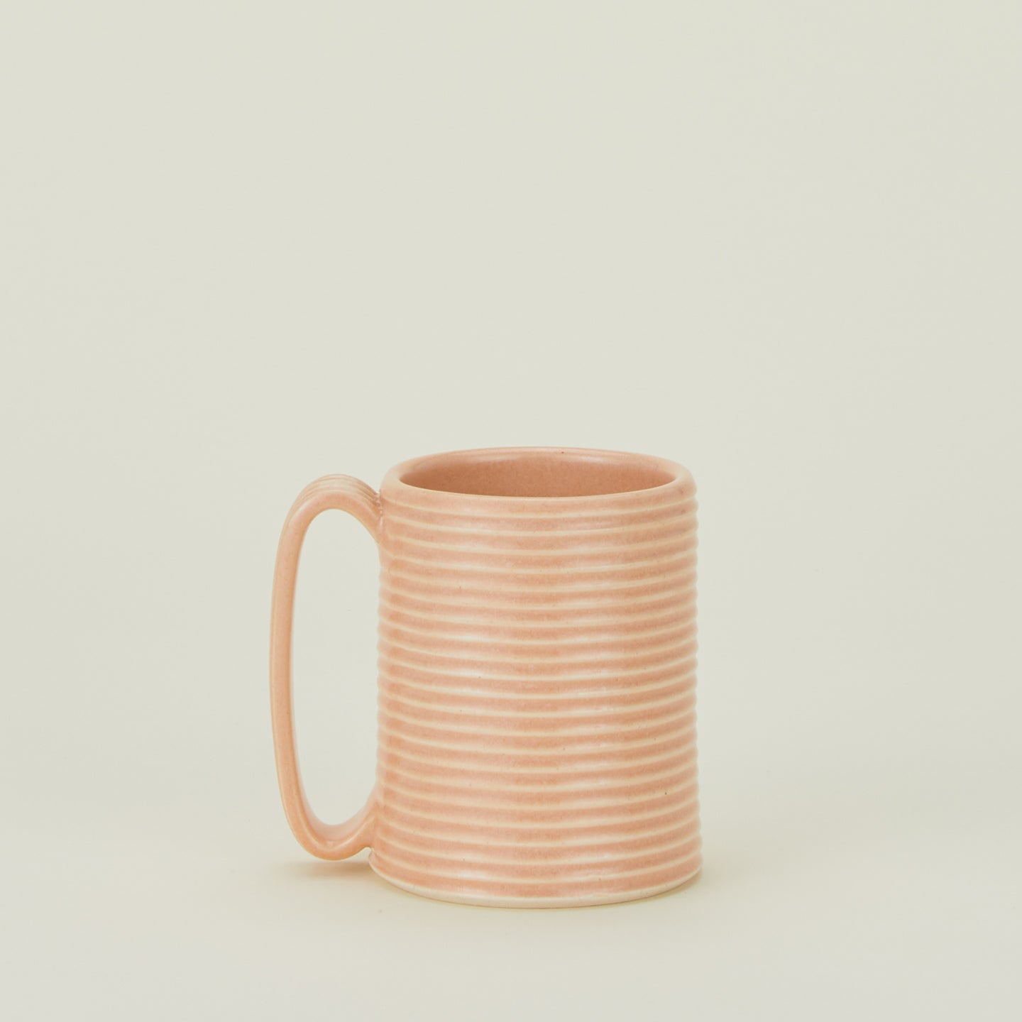 Tall Ribbed Mug in Blush.
