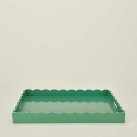 Large Scalloped Serving Tray - Moss