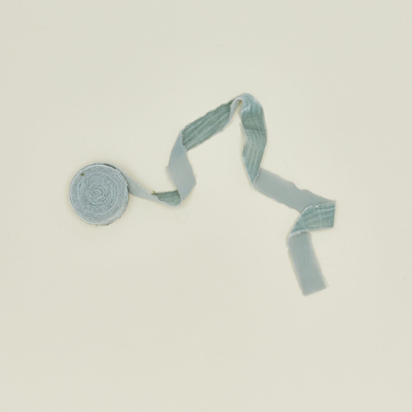 Raw edge velvet ribbon in sky
