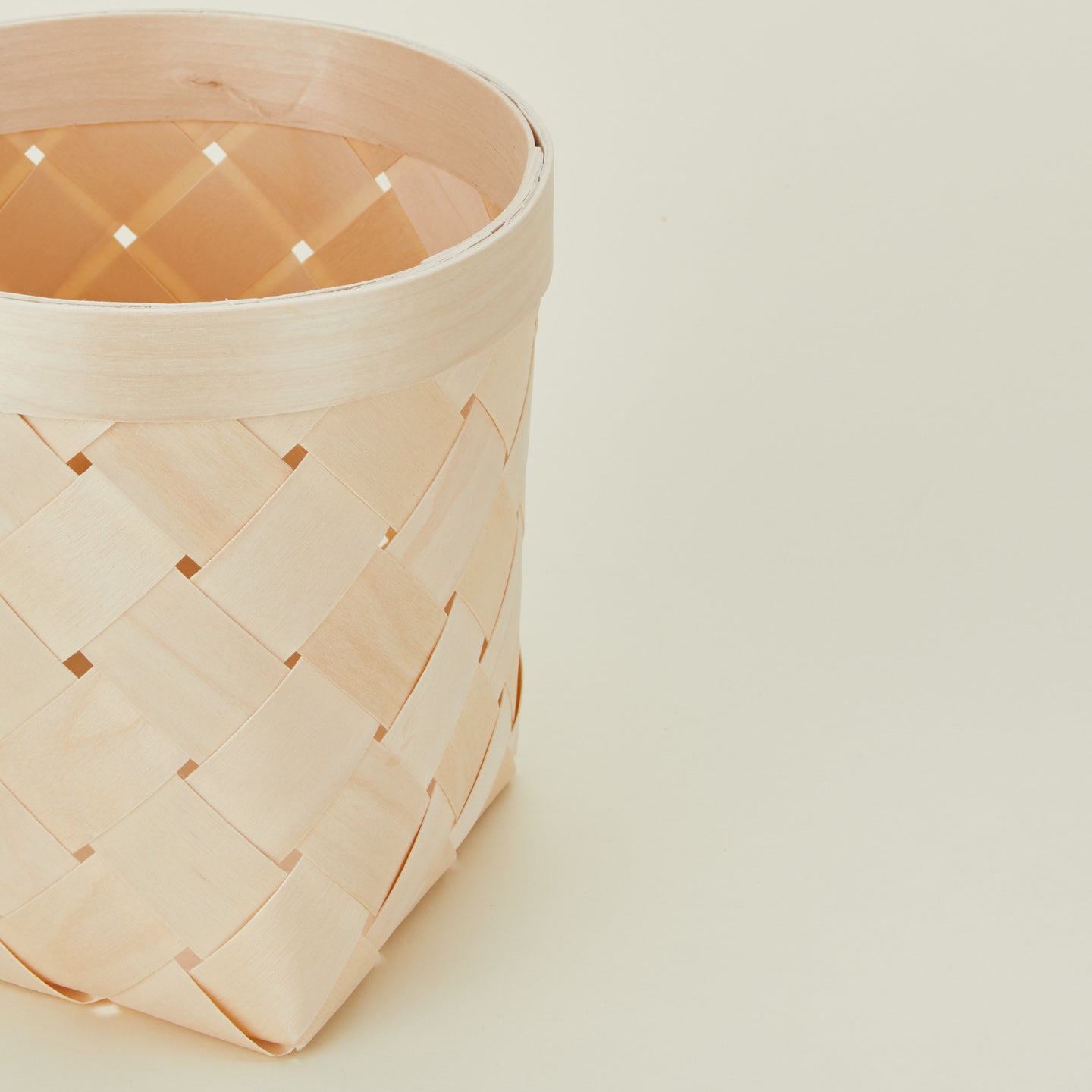 Close up view of Verso Birch Basket.