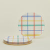 Bamboo Melamine Side Plate, Set of 4 - Mixed Plaid