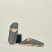 Yonder Leather slippers in gray.