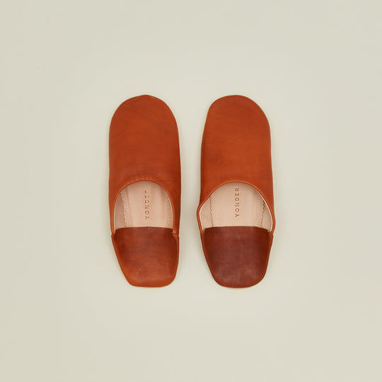 Handmade Leather Slippers - Toffee