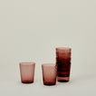 Set of 6 Veneziano Tumblers in Amethyst, stacked.