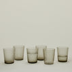 Set of 6 Veneziano Tumblers in Grey, with water.