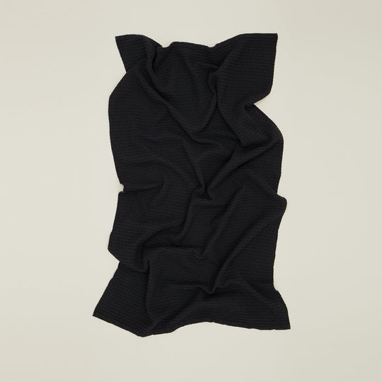 Simple Waffle Towel - Black