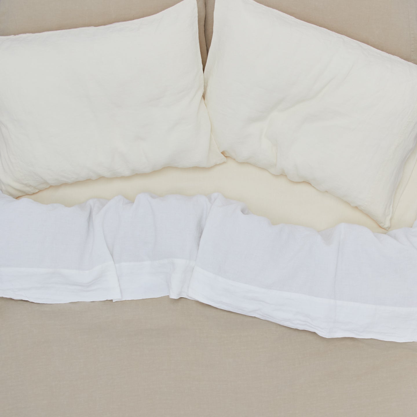 Simple Linen Duvet - Ivory