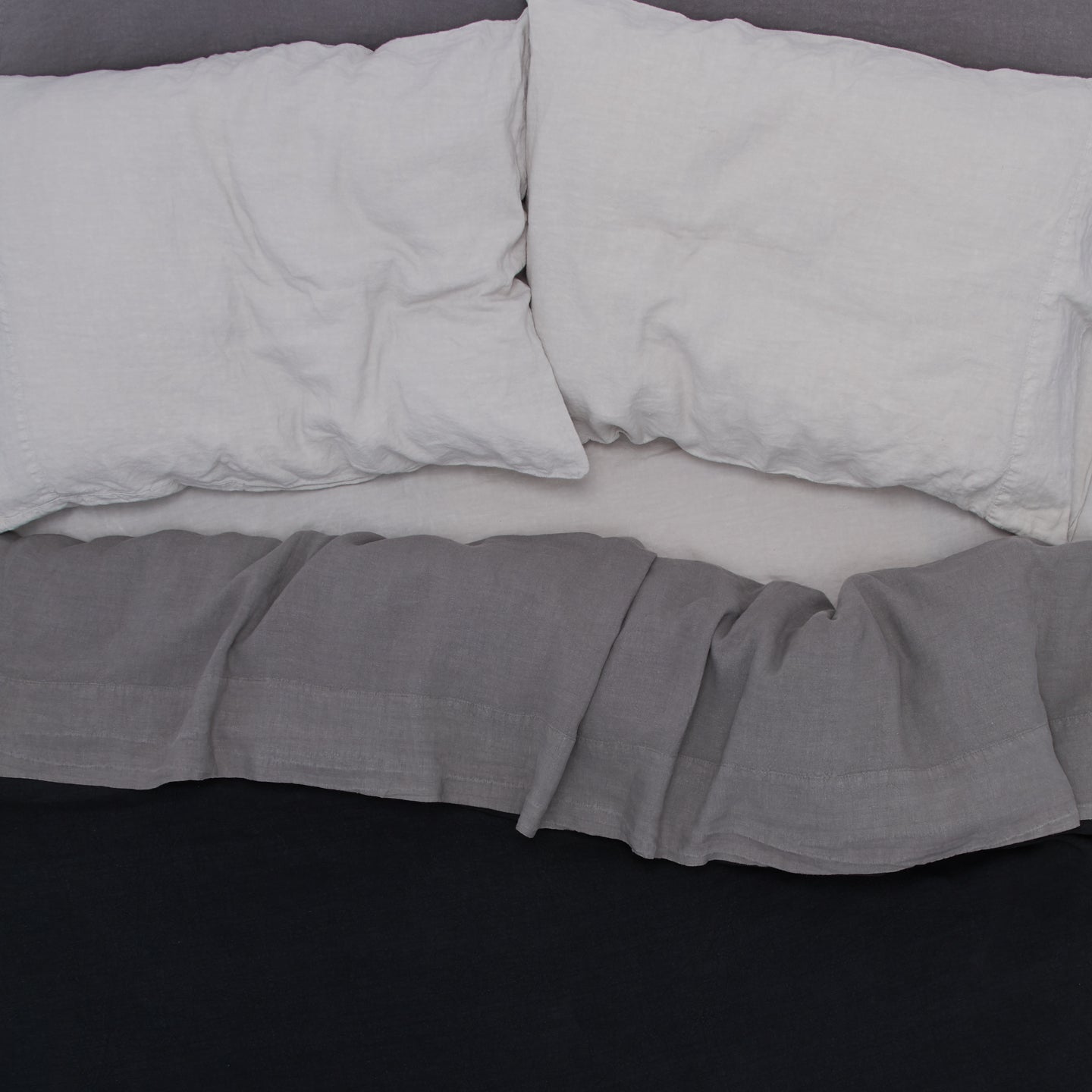 Simple Linen Flat Sheet - Black