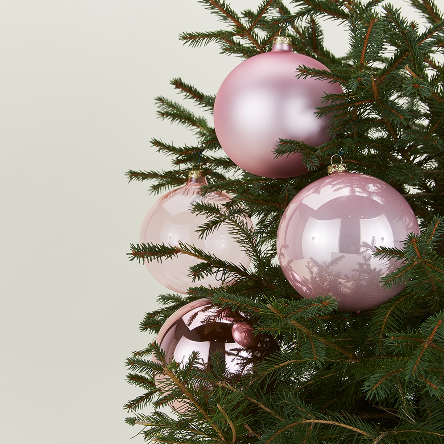 Large Glass Ornament Set - Pink