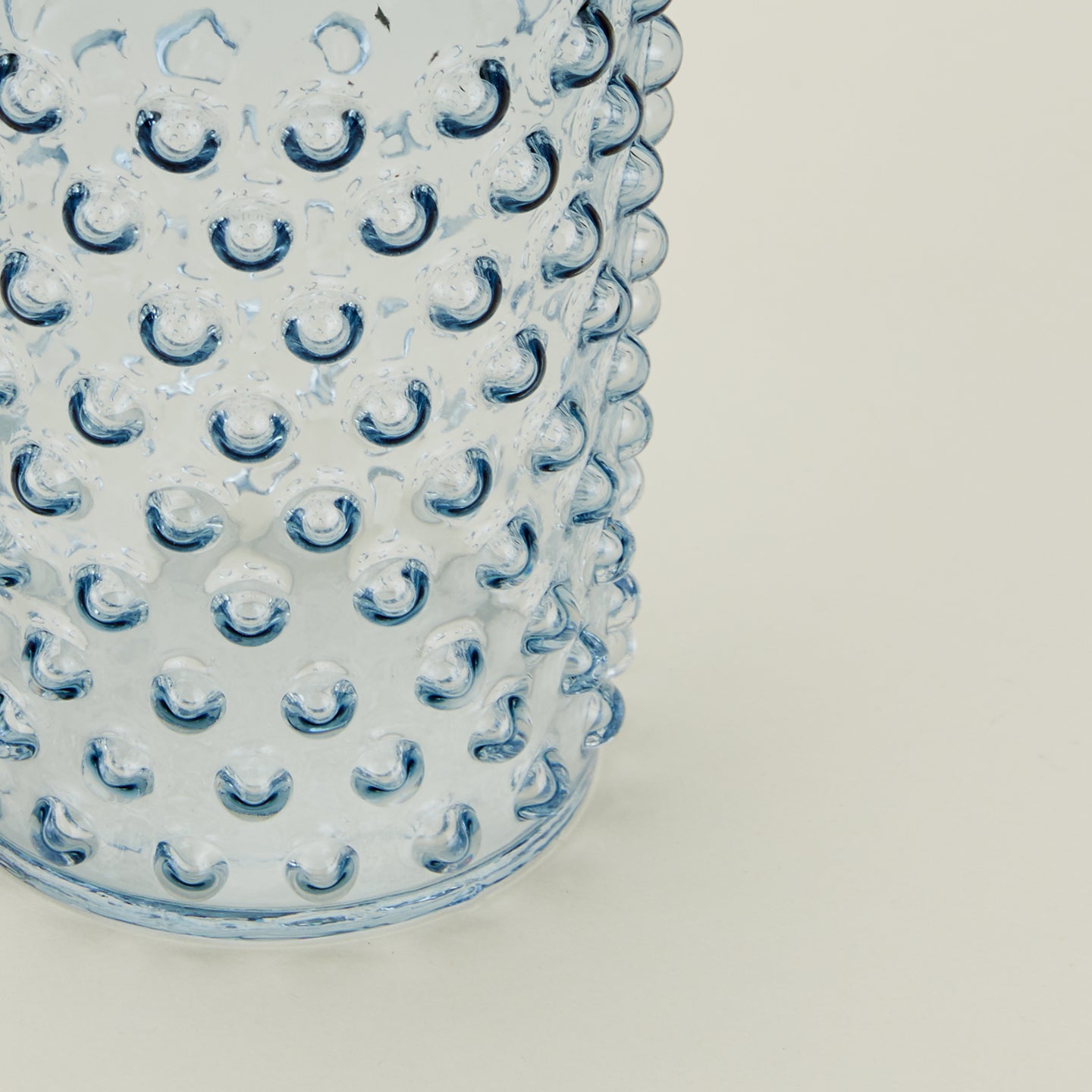 Close up of Hobnail Tumbler in Blue.
