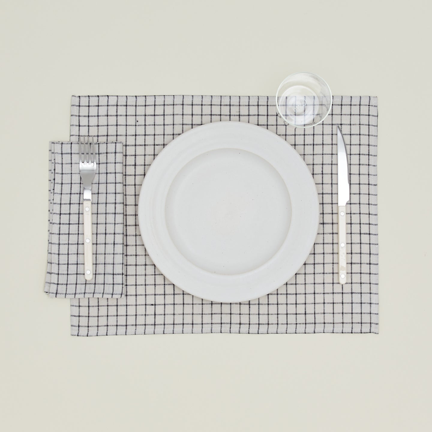 Checked Linen Napkin, Set of 4