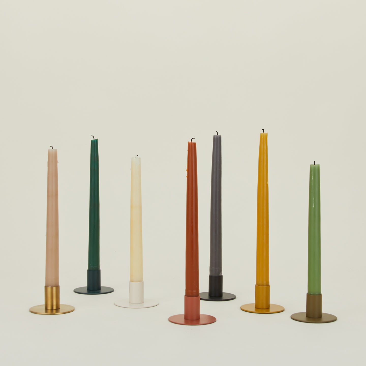 Essential Metal Candle Holders, Set of 2 - Peacock