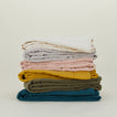 Simple Linen Quilted Throw - Ivory