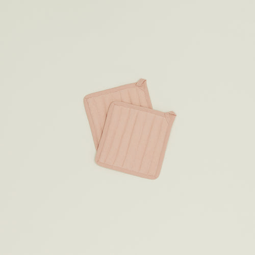 Simple Linen Pot Holder, Set of 2 - Blush