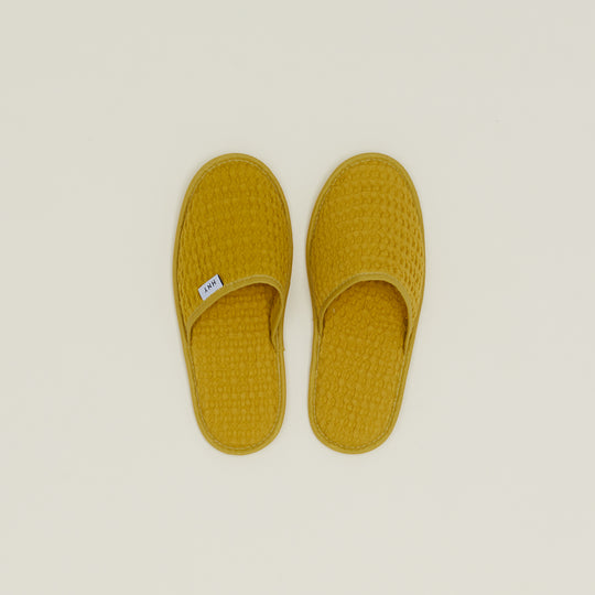 Simple Waffle Slippers - Mustard