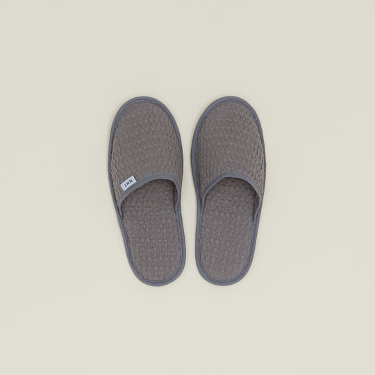 Simple Waffle Slippers - Dark Grey