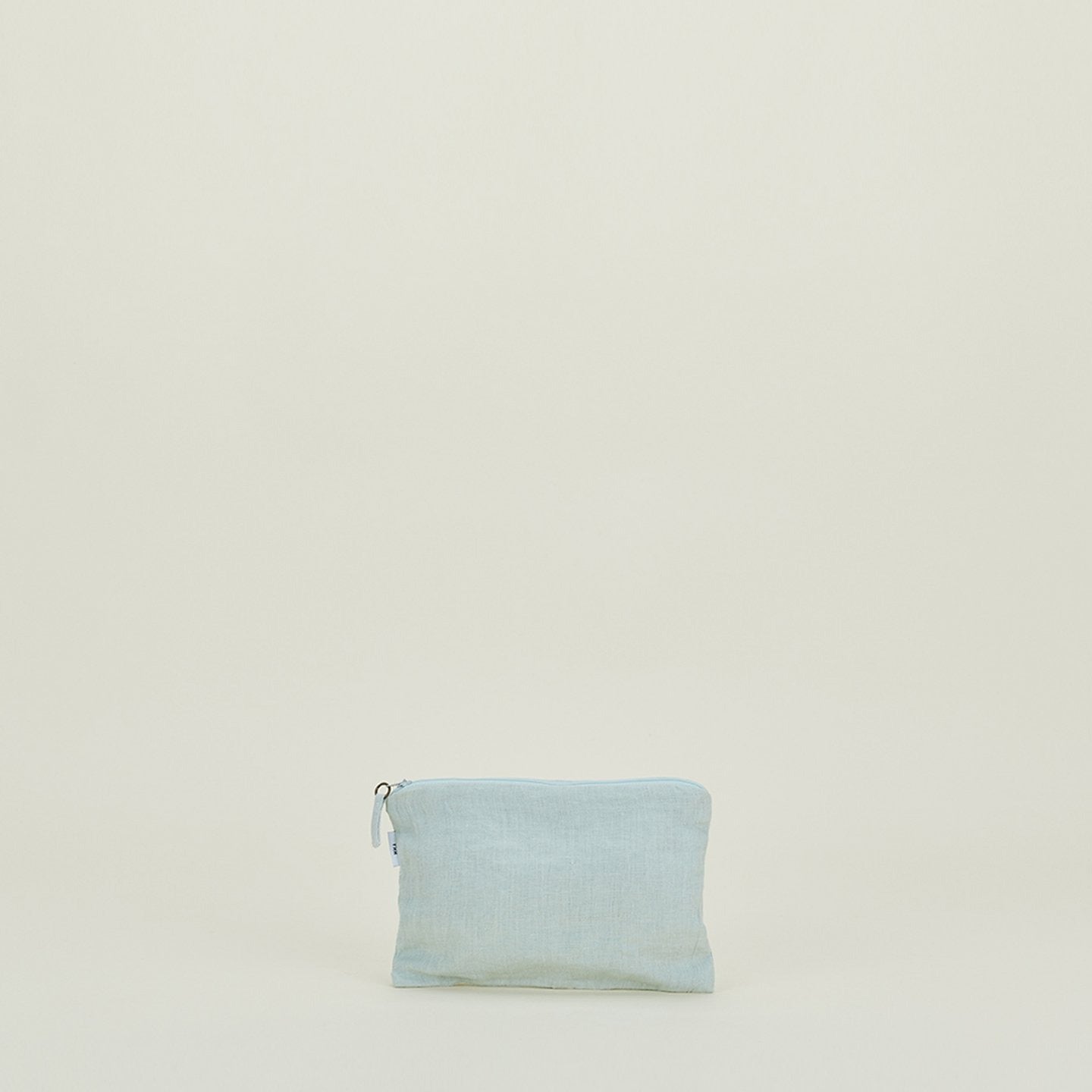 Simple Linen Zipper Pouch - Sky