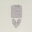 Simple Waffle Bath Robe - Light Grey