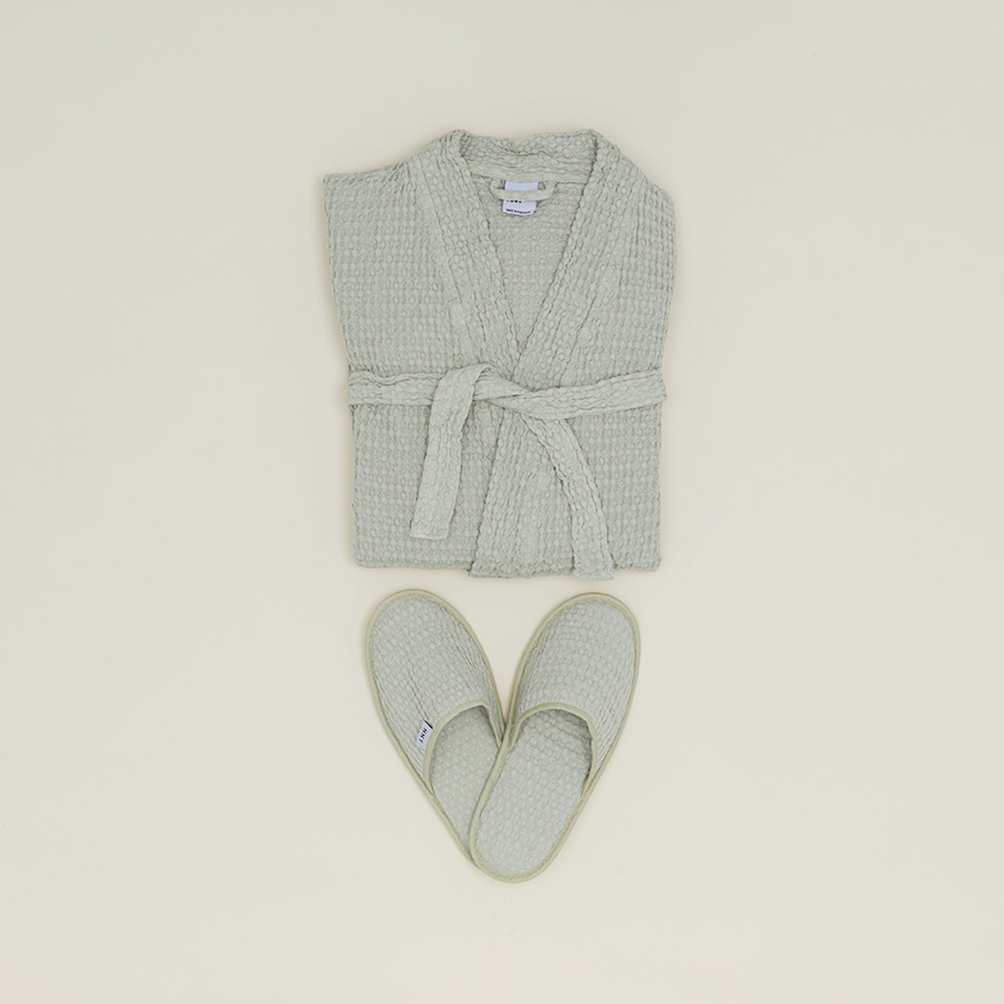 Simple Waffle Bathrobe - Sage