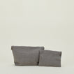 Simple Linen Zipper Pouch - Dark Grey