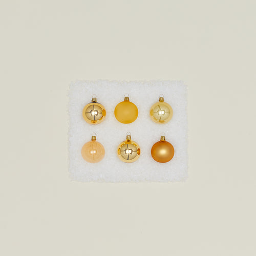 XS Glass Ornament Set - Gold